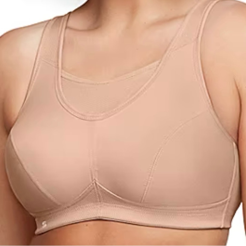 Glamorized Women’s Tan No Bounce Camisole Wire-Free Plus Size Sports Bra 42 F